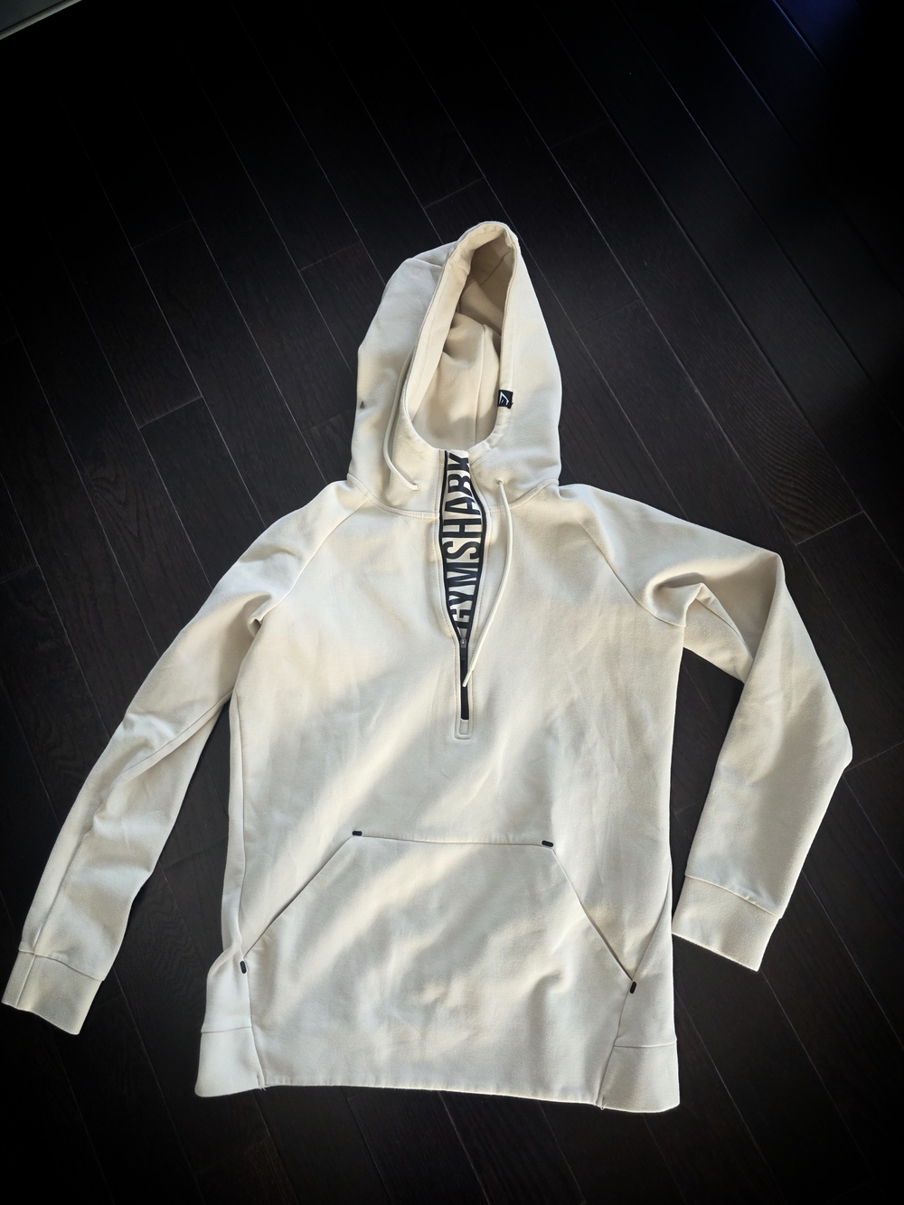 Gymshark Cream Half-Zip Pullover Hoodie